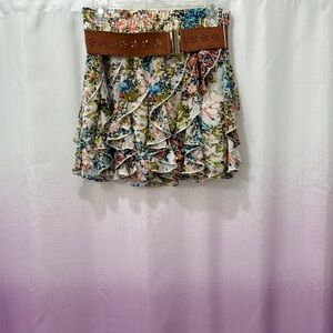 Rue21 Green and Blue Ruffled Bubble Mini Skirt